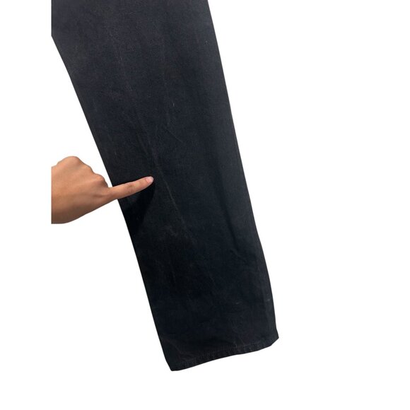 Sold The Stronghold SelvedgenStraight Leg Jeans Men 34 Black Button Fly Moto Roc - Picture 14 of 16